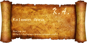 Kelemen Anna névjegykártya