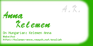 anna kelemen business card